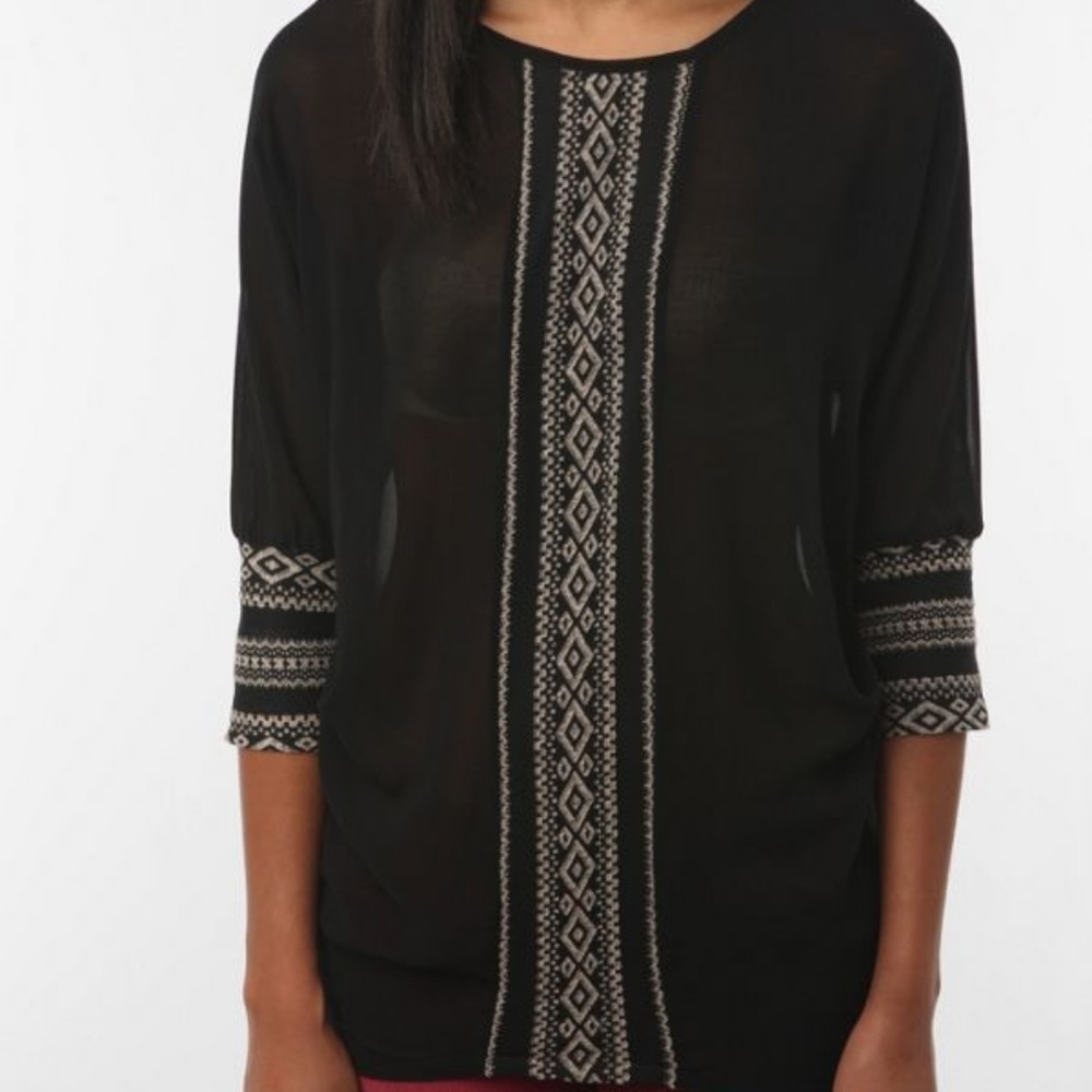 Staring at Stars Tribal Inset Chiffon Tunic